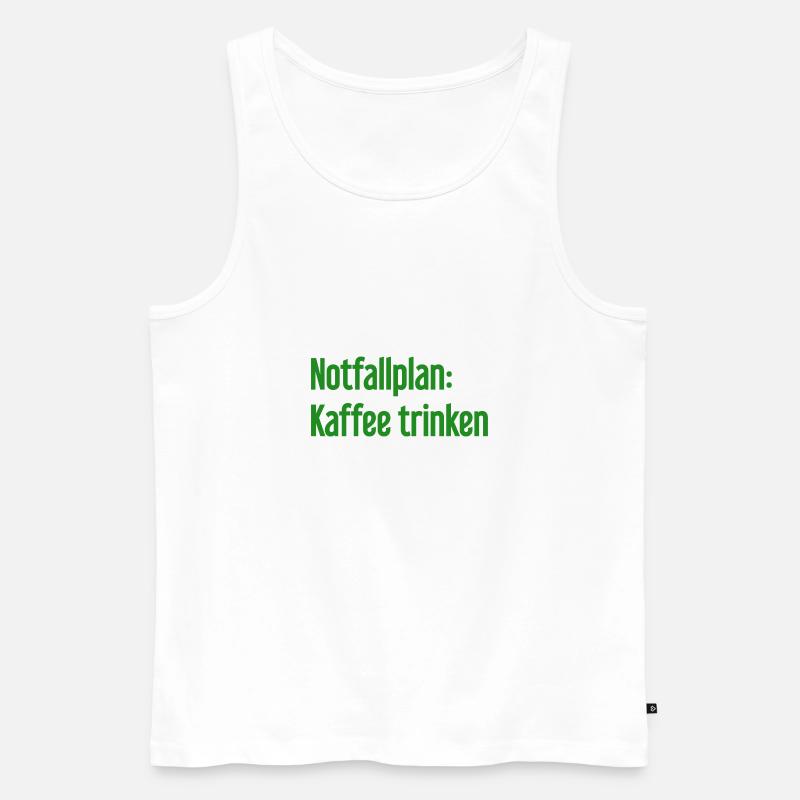 Kaffee-Notfallplan - Männer Premium Bio Tank Top - Weiß