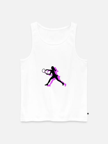 Tennis Spielerin Symbol - Männer Premium Bio Tank Top - Weiß