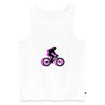 VTT vélo vélo femme icône - Débardeur bio Premium Homme - blanc - Devant - AI Model Male 178 light (178cm)