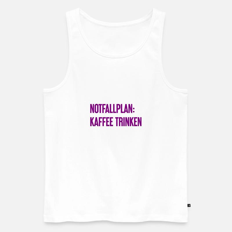 Kaffee-Notfallplan - Männer Premium Bio Tank Top - Weiß
