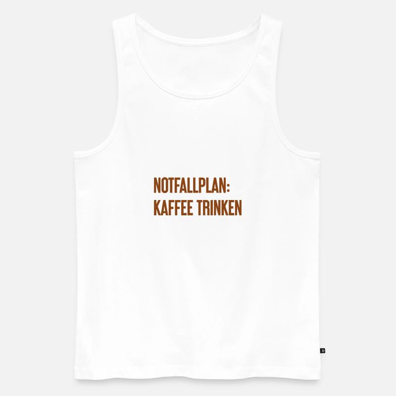 Kaffee-Notfallplan - Männer Premium Bio Tank Top - Weiß