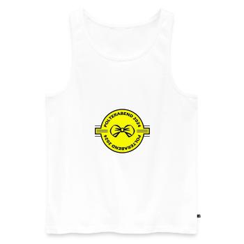 Polterabend 2024 - Männer Premium Bio Tank Top - Weiß - Vorne - Michal (187cm)