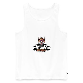Gran Canaria 2024 Party Fuchs - Männer Premium Bio Tank Top - Weiß - Vorne - Michal (187cm)