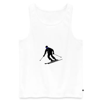 Ski Fahren Skiing Mann Symbol - Männer Premium Bio Tank Top - Weiß - Vorne - Michal (187cm)