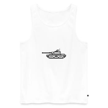 Panzer - Männer Premium Bio Tank Top - Weiß - Vorne - AI Model Male 178 light (178cm)
