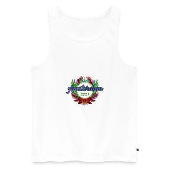 Amsterdam 2024 Team - Männer Premium Bio Tank Top - Weiß - Vorne - Michal (187cm)