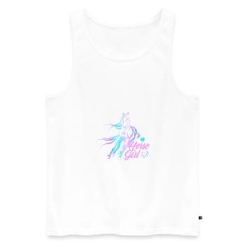 Riding Horse Equestrian Riding Riding Dressage - Men's Premium Organic Tank Top - white - Front - AI Model Male 178 light (178cm)