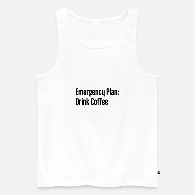 Kaffee-Notfallplan - Männer Premium Bio Tank Top - Weiß