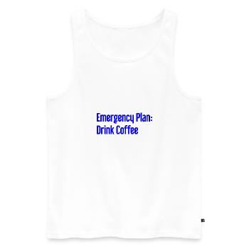 Coffee Contingency Plan - Men's Premium Organic Tank Top - white - Front - AI Model Male 178 light (178cm)