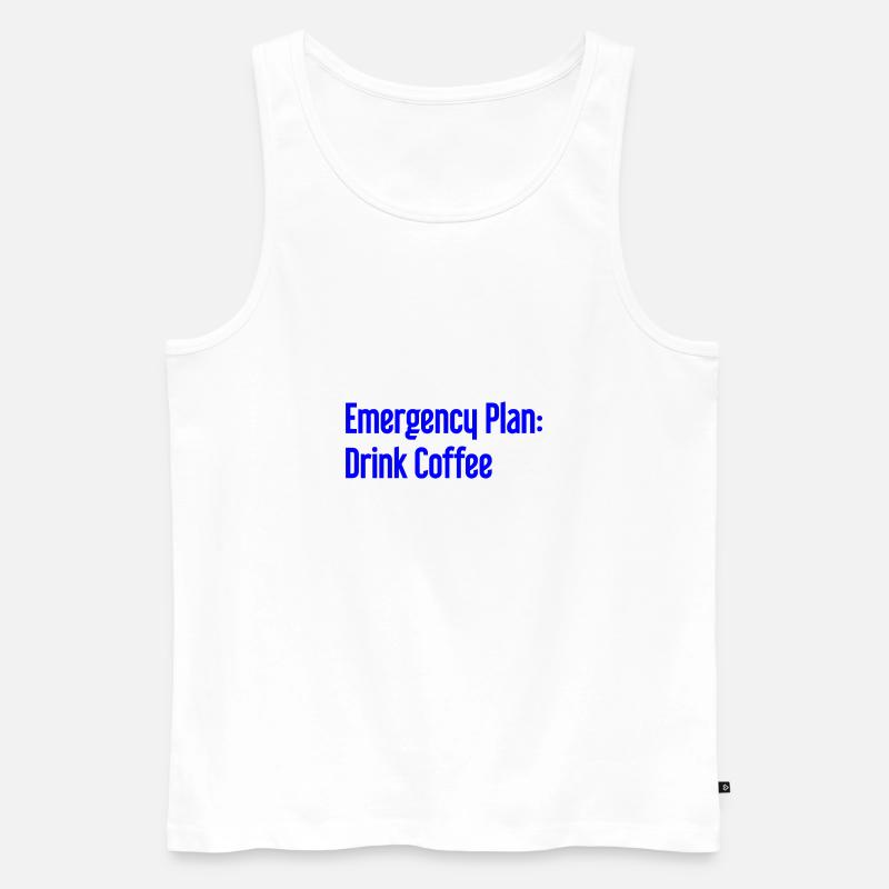 Kaffee-Notfallplan - Männer Premium Bio Tank Top - Weiß
