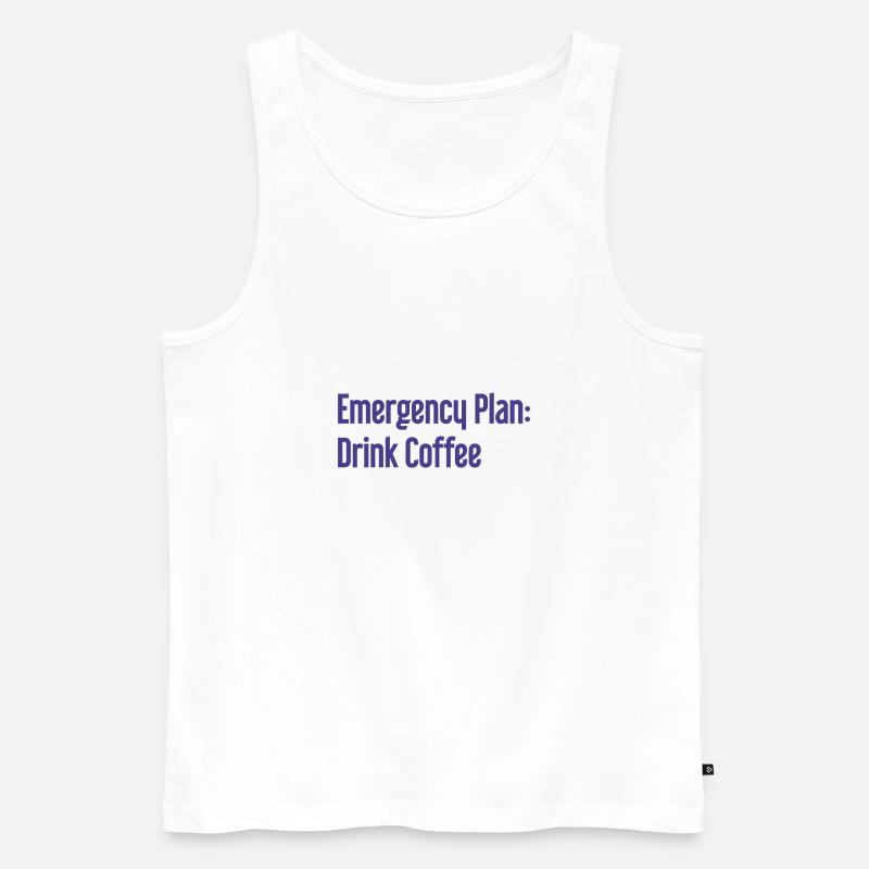 Kaffee-Notfallplan - Männer Premium Bio Tank Top - Weiß