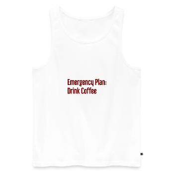 Kaffee-Notfallplan - Männer Premium Bio Tank Top - Weiß - Vorne - AI Model Male 178 light (178cm)