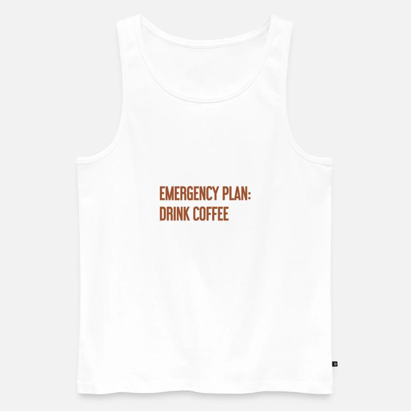 Kaffee-Notfallplan - Männer Premium Bio Tank Top - Weiß