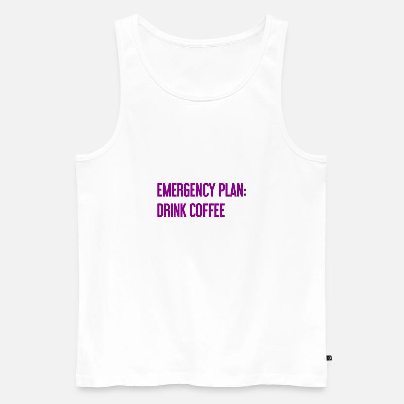 Kaffee-Notfallplan - Männer Premium Bio Tank Top - Weiß