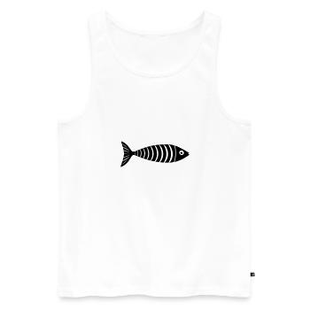fish - Men's Premium Organic Tank Top - white - Front - Michal (187cm)