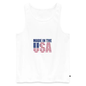 Fabriqué aux Etats-Unis - Débardeur bio Premium Homme - blanc - Devant - Michal (187cm)