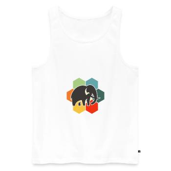 éléphant - Débardeur bio Premium Homme - blanc - Devant - Michal (187cm)