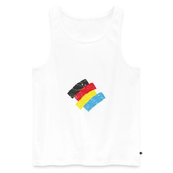 Allemagne Ukraine Solidarité - Débardeur bio Premium Homme - blanc - Devant - AI Model Male 178 light (178cm)