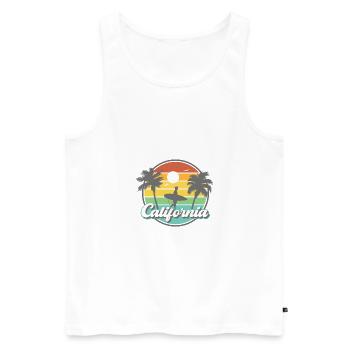 California Retro Surfer Palm Beach Vacances - Débardeur bio Premium Homme - blanc - Devant - Michal (187cm)