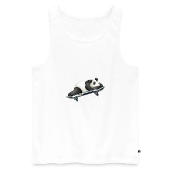 Skater Skateboarder Panda Morning Grouch Sleepy - Men's Premium Organic Tank Top - white - Front - AI Model Male 178 light (178cm)