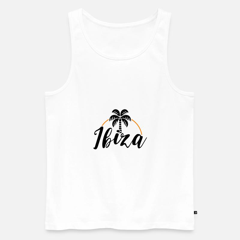 Ibiza Palme - Männer Premium Bio Tank Top - Weiß