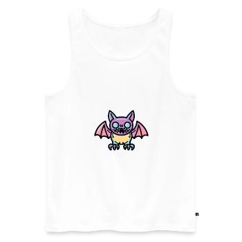Fledermaus Halloween Comic Lustig - Männer Premium Bio Tank Top - Weiß - Vorne - Michal (187cm)