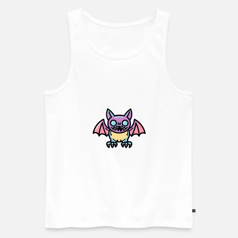 Fledermaus Halloween Comic Lustig - Männer Premium Bio Tank Top - Weiß