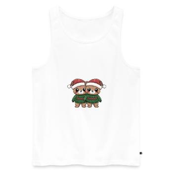 Bear Christmas Team - Men's Premium Organic Tank Top - white - Front - AI Model Male 178 light (178cm)