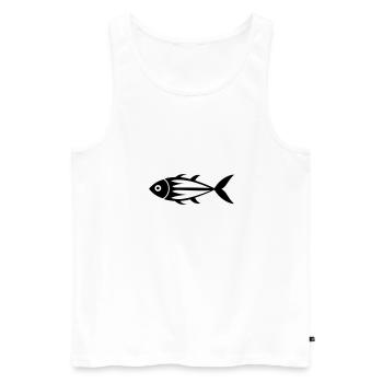 fish - Men's Premium Organic Tank Top - white - Front - Michal (187cm)