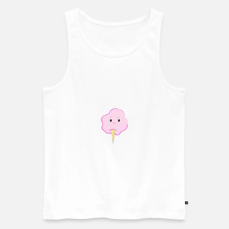 Fröhliche Zuckerwatte - Eis - Geschenkidee - Männer Premium Bio Tank Top - Weiß