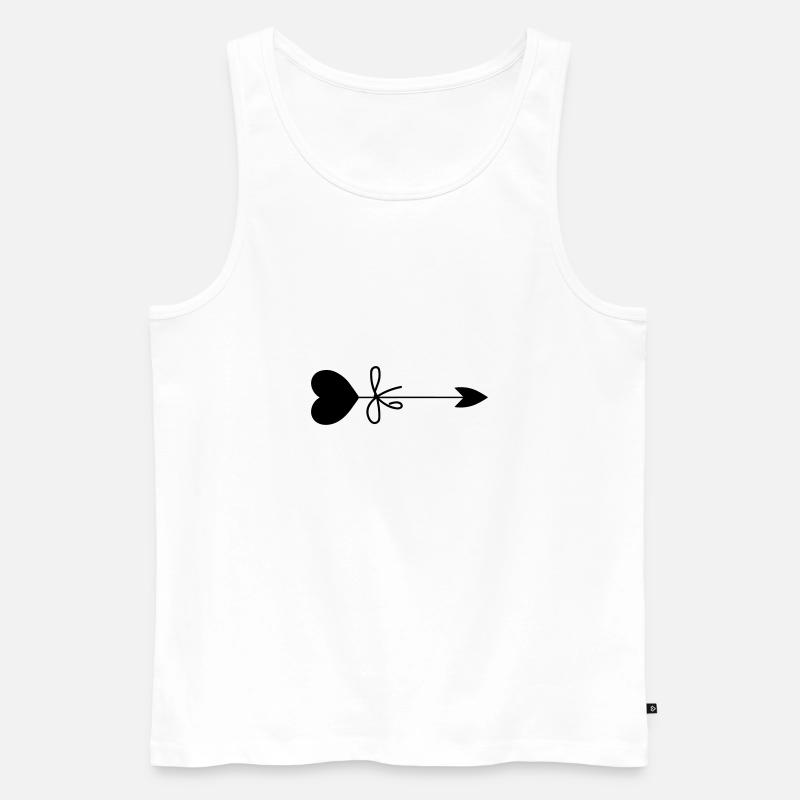 Herz-Pfeil - Männer Premium Bio Tank Top - Weiß