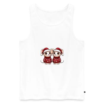 L’équipe de Noël de la souris - Débardeur bio Premium Homme - blanc - Devant - Michal (187cm)