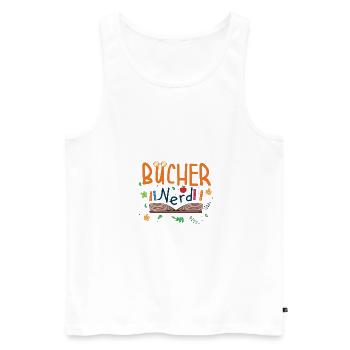Bücher Nerd Buch Bibliothek Lesen Krimi Romane - Männer Premium Bio Tank Top - Weiß - Vorne - Michal (187cm)