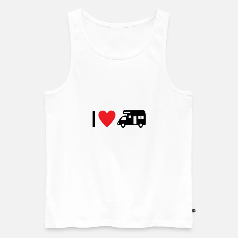 I love Camping - Männer Premium Bio Tank Top - Weiß