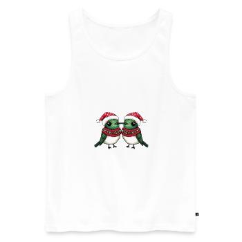 Équipe de Noël Colibri Oiseau - Débardeur bio Premium Homme - blanc - Devant - Michal (187cm)