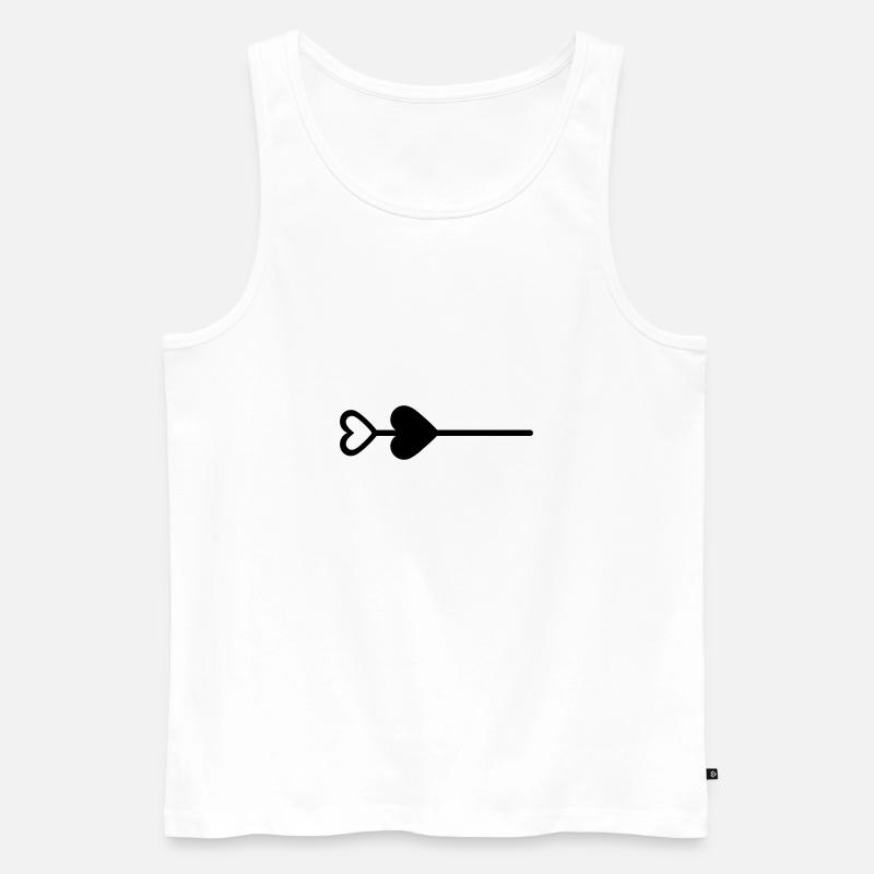 Herz-Pfeil - Männer Premium Bio Tank Top - Weiß