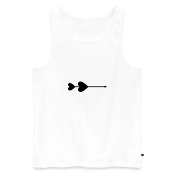 Herz-Pfeil - Männer Premium Bio Tank Top - Weiß - Vorne - AI Model Male 178 light (178cm)