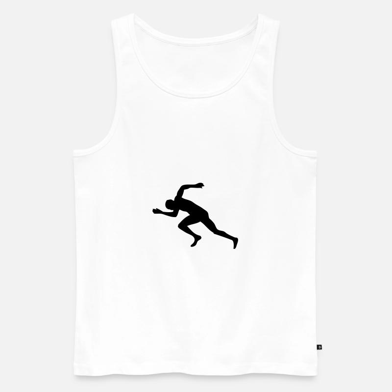 Sprinter - Sprint - Leichtathletik - Männer Premium Bio Tank Top - Weiß