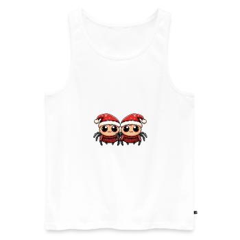 Tarantula Weihnachten Team - Männer Premium Bio Tank Top - Weiß - Vorne - AI Model Male 178 light (178cm)