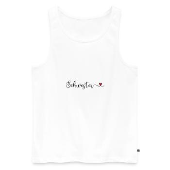 Schwesterherz - Männer Premium Bio Tank Top - Weiß - Vorne - Michal (187cm)