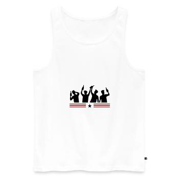 Junggesellenabschied Party Gruppe - Männer Premium Bio Tank Top - Weiß - Vorne - AI Model Male 178 light (178cm)