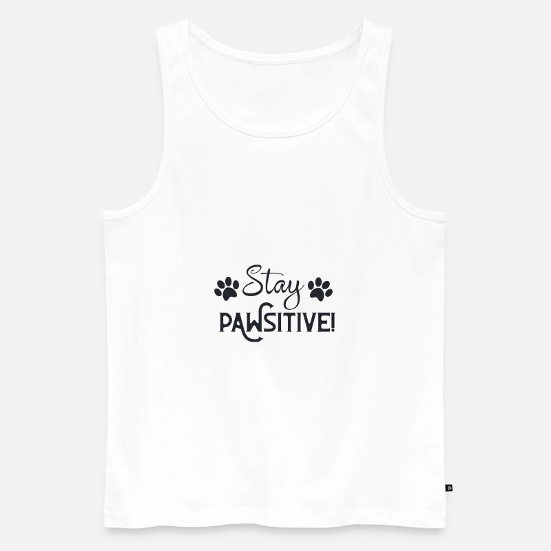 Bleiben Sie PAWsitive - Männer Premium Bio Tank Top - Weiß