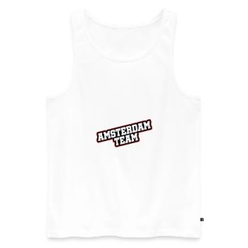 Amsterdam Team - Men's Premium Organic Tank Top - white - Front - Michal (187cm)