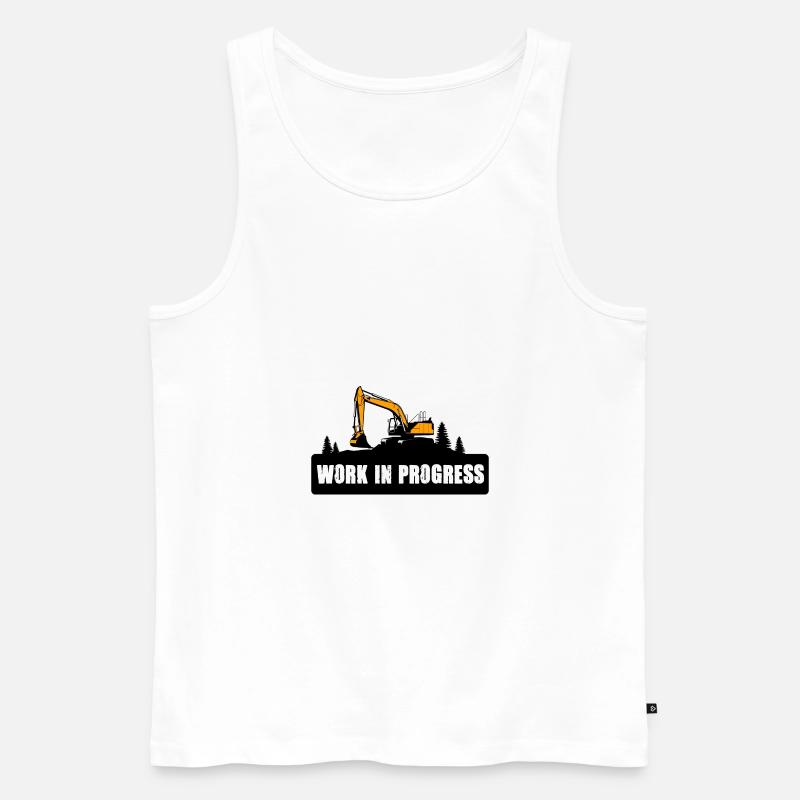Bagger Baggerfahrer Baggerführer Baustelle - Männer Premium Bio Tank Top - Weiß