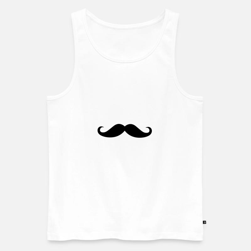 Schnurrbart Illustration - Männer Premium Bio Tank Top - Weiß