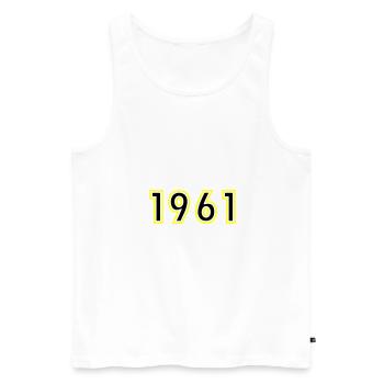 1961 Année Anniversaire - Débardeur bio Premium Homme - blanc - Devant - Michal (187cm)