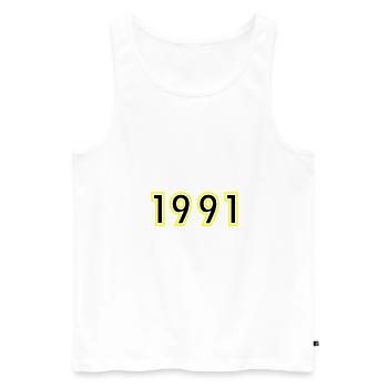1991 Year Birthday - Men's Premium Organic Tank Top - white - Front - AI Model Male 178 light (178cm)