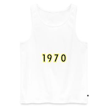1970 Année Anniversaire - Débardeur bio Premium Homme - blanc - Devant - Michal (187cm)