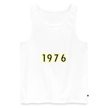 1976 Année Anniversaire - Débardeur bio Premium Homme - blanc - Devant - AI Model Male 178 light (178cm)