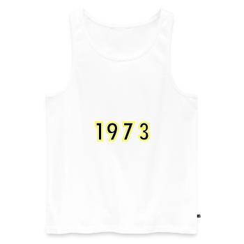 1973 Année Anniversaire - Débardeur bio Premium Homme - blanc - Devant - Michal (187cm)